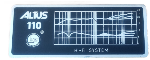 Tabliczka znamionowa, emblemat, wersja eksportowa Altus 110 HGS Electronic